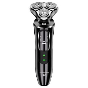 Rasoir électrique rechargeable avec têtes rotatives 3D Rechargeable - Tondeuse barbe pour homme IPX7