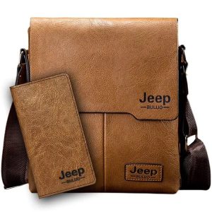 Sacoche classique avec design crossbody pour homme et portefeuille en cuir PU