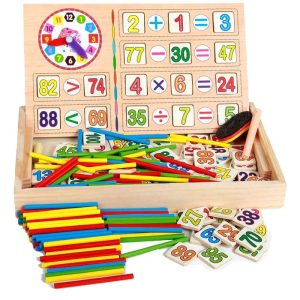 Jouet Educatif boîte de calcul mathématique en bois pour enfant multifonctions