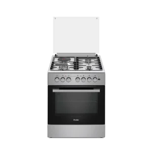 CUISINIERE HAIER 4FEUX 3FEUX GAZ 1FEUX ELECTRIOUE 60X60 FOUR A GAZ INOX HCR2031EES