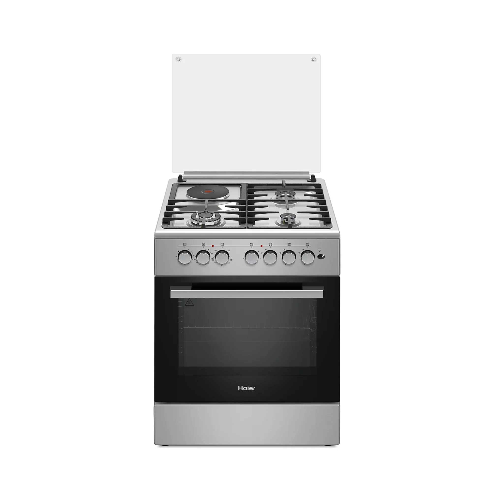 CUISINIERE HAIER 4FEUX 3FEUX GAZ 1FEUX ELECTRIOUE 60X60 FOUR A GAZ INOX HCR2031EES CUISINIERE HAIER 4FEUX 3FEUX GAZ 1FEUX ELECTRIOUE 60X60 FOUR A GAZ INOX HCR2031EES
