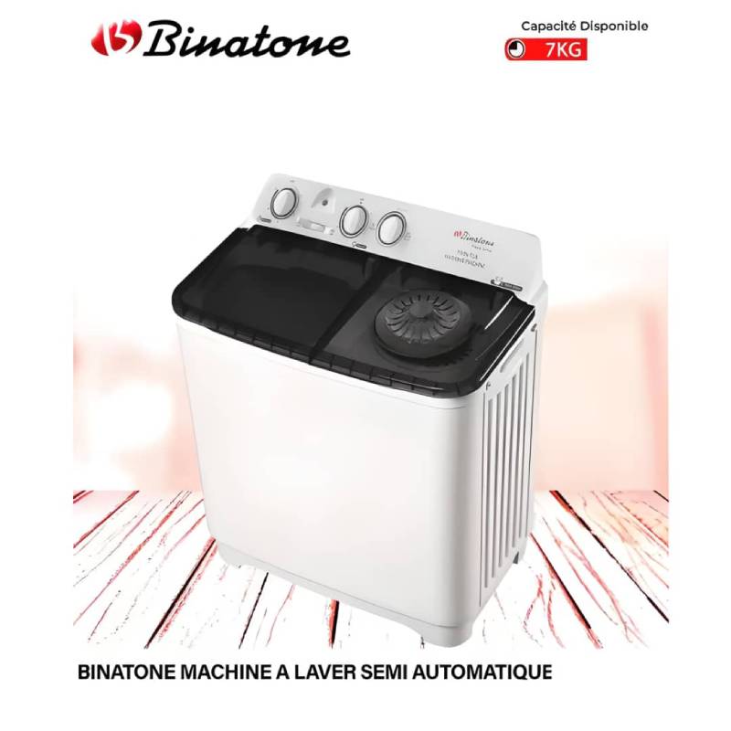 MACHINE A LAVER BINATONE 7KG SEMI AUTOMATIQUE BMW-070B MACHINE A LAVER BINATONE 7KG SEMI AUTOMATIQUE BMW-070B