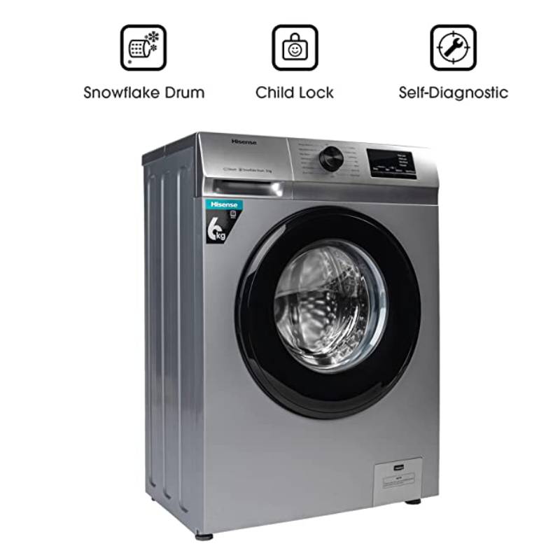 MACHINE A LAVER HISENSE 6KG FRONT-LOAD SILVER WFVB6010MS-4