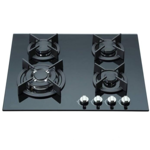 PLAQUE VOV 4FEUX 60X60 A GAZ VERRE NOIR VGH4002BK