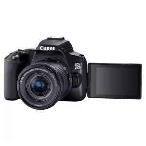 Canon EOS 250D Noir + 18-55 IS STM Noir - Appareil photo Reflex Numérique 24.1 MP - Ecran tactile orientable 3" - Viseur optique - Vidéo Ultra HD - Wi-Fi - Bluetooth + Objectif EF-S 18-55 mm f/4-5.6 IS STM