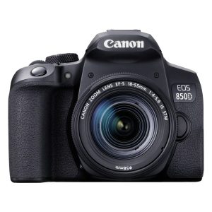 Canon EOS 850D Noir + 18-55 IS STM Noir - Appareil photo 24.1 MP - ISO 25600 - Vidéo 4K UHD - Ecran LCD 3" tactile et orientable - Wi-Fi/Bluetooth - Objectif 18-55 IS STM Noir