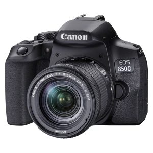 Canon EOS 850D Noir + 18-55 IS STM Noir - Appareil photo 24.1 MP - ISO 25600 - Vidéo 4K UHD - Ecran LCD 3" tactile et orientable - Wi-Fi/Bluetooth - Objectif 18-55 IS STM Noir