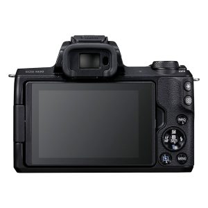 Canon EOS M50 Noir + EF-M 15-45 mm IS STM Noir - Appareil photo hybride 24.1 MP - Vidéo 4K - AF CMOS Dual Pixel - Ecran LCD tactile orientable 3" - Wi-Fi/NFC - Bluetooth + Objectif EF-M 15-45 mm IS STM