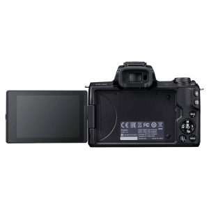Canon EOS M50 Noir + EF-M 15-45 mm IS STM Noir - Appareil photo hybride 24.1 MP - Vidéo 4K - AF CMOS Dual Pixel - Ecran LCD tactile orientable 3" - Wi-Fi/NFC - Bluetooth + Objectif EF-M 15-45 mm IS STM