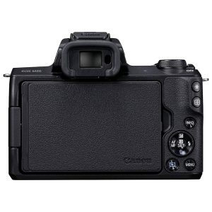 Canon EOS M50 Noir + EF-M 15-45 mm IS STM Noir - Appareil photo hybride 24.1 MP - Vidéo 4K - AF CMOS Dual Pixel - Ecran LCD tactile orientable 3" - Wi-Fi/NFC - Bluetooth + Objectif EF-M 15-45 mm IS STM