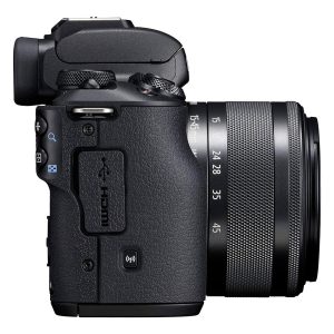 Canon EOS M50 Noir + EF-M 15-45 mm IS STM Noir - Appareil photo hybride 24.1 MP - Vidéo 4K - AF CMOS Dual Pixel - Ecran LCD tactile orientable 3" - Wi-Fi/NFC - Bluetooth + Objectif EF-M 15-45 mm IS STM