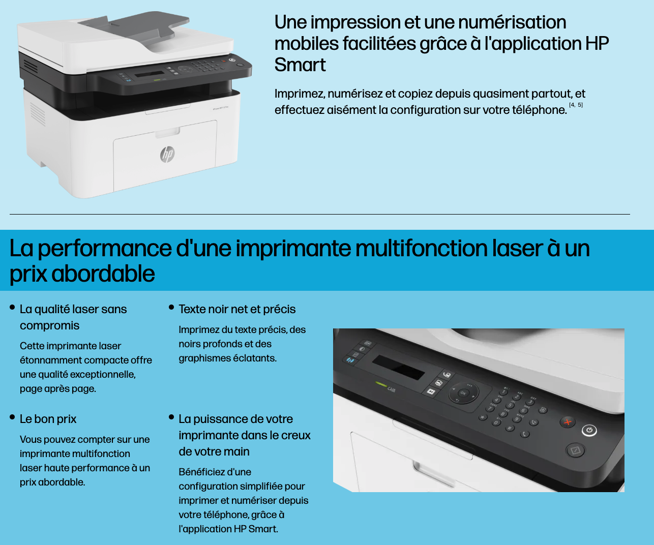 Imprimante multifonction laser monochrome (USB 2.0/Fast Ethernet/Wifi) - HP Laser 137fnw
