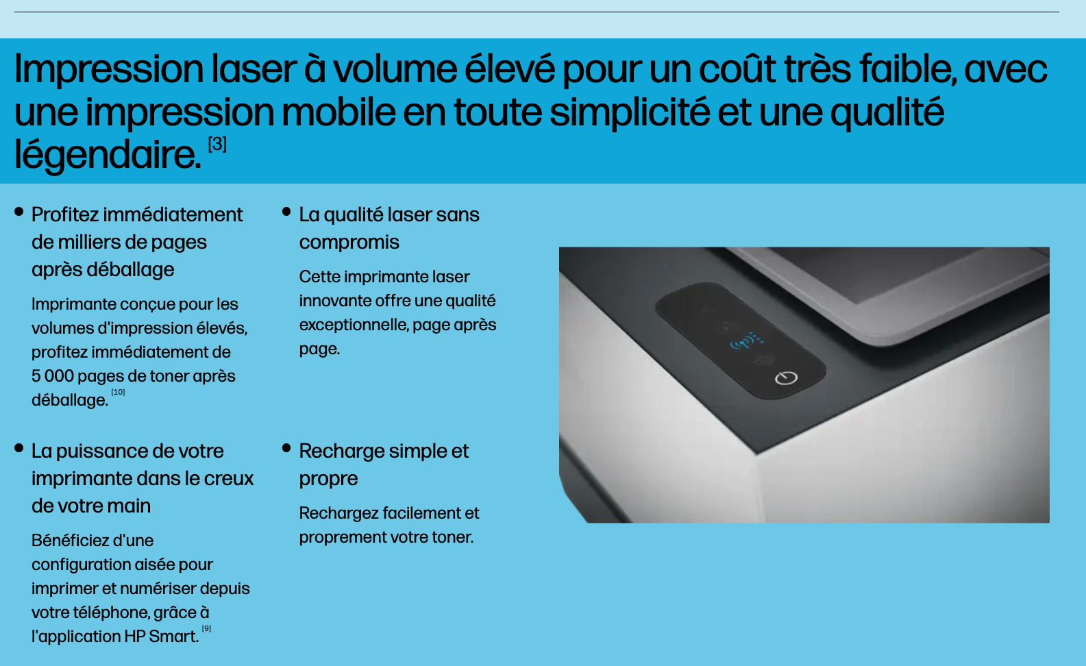 HP Neverstop Laser 1000w - Imprimante laser monochrome - USB 2.0/Ethernet/Wi-Fi