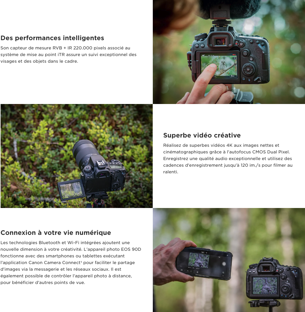 Canon EOS 90D + 18-135mm IS USM - Appareil photo 32.5 MP - ISO 25600 - Vidéo 4K UHD - Ecran LCD 3" tactile et orientable - Wi-Fi/Bluetooth + Objectif EF-S 18-135mm IS USM f/3.5-5.6