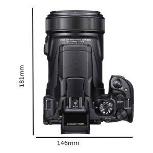 Nikon Coolpix P1000 Noir - Appareil photo 16 MP - Zoom optique 125x - Vidéo 4K UHD/30p - HDMI - USB - Ecran ACL 3.2" orientable - Wi-Fi - Bluetooth 4.1
