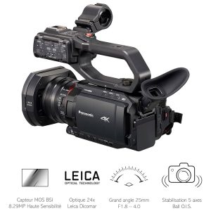 Panasonic HC-X2000 - Appareil Photo Caméscope semi-professionnel 4K UHD - 8.29 MP - Grand-angle 25 mm - Zoom optique 24x