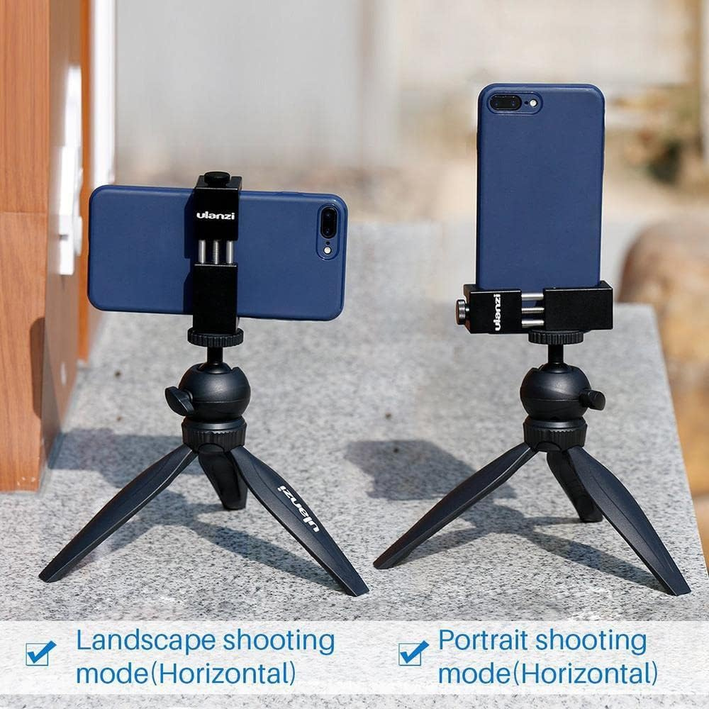 ULANZI SUPPORT TRIPIED ST-02S-8 ULANZI ST-02S Trépied Universel pour Smartphone avec Support à Chaussures Cold Shoe Mount – Métal – pour Tous Les téléphones – même Filmer verticalement - ULANZI SUPPORT TRIPIED ST-02S