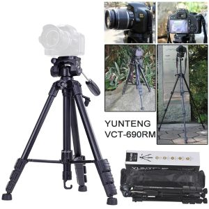 Trépied vidéo professionnel en Aluminium avec tête panoramique pour Appareil photo, Yunteng VCT-690 - YUNTENG VCT-690 TRIPIED CAMERA