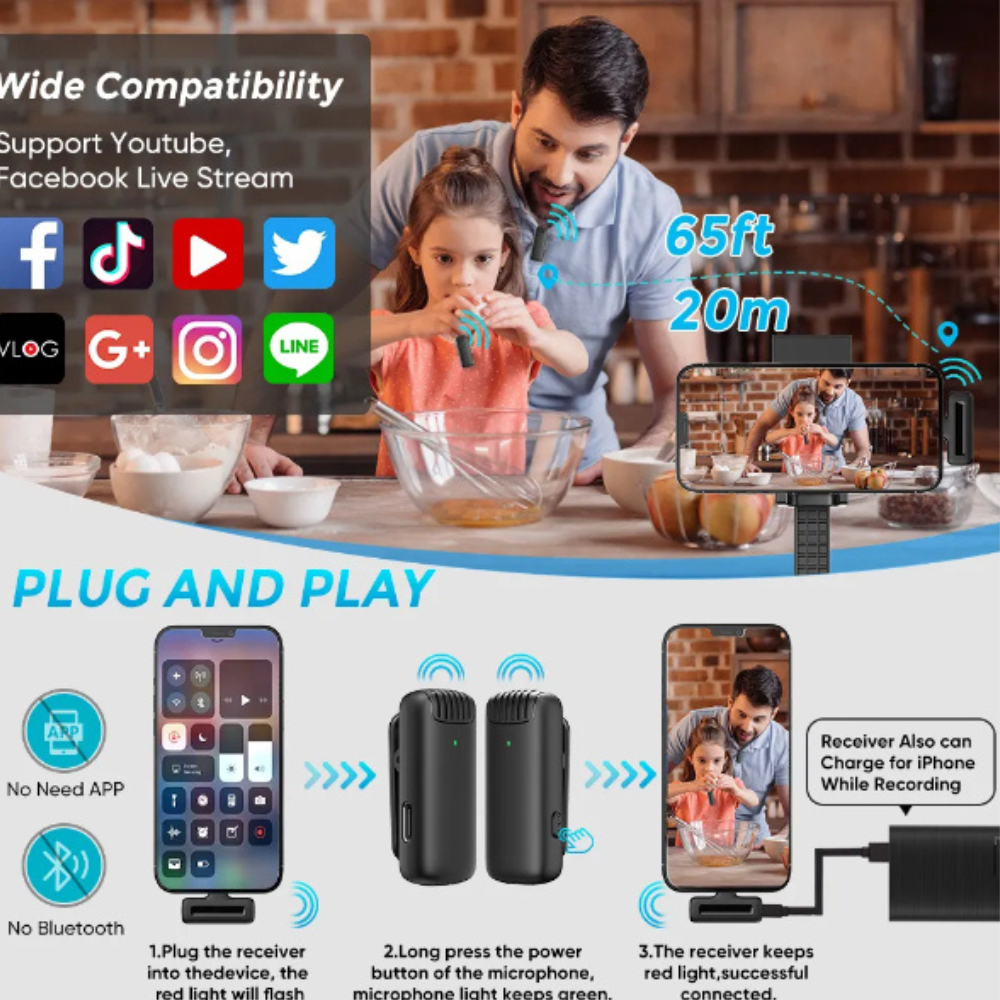 WIRELESS MICROPHONE MICRO CRAVATE SANS FIL J13-L iPHONE – 4