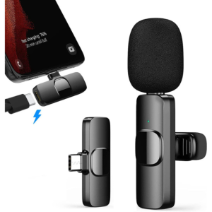 Mini Microphone Lavalier sans fil pour téléphone Android avec réduction de bruit pour YouTube Facebook Vlog TikTok - WIRELESS MICROPHONE / MICRO CRAVATE SANS FIL K9-C / TYPE-C