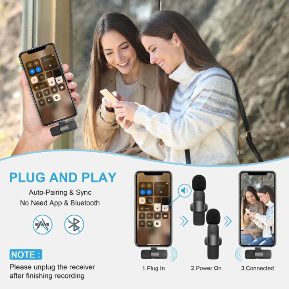 WIRELESS MICROPHONE MICRO CRAVATE SANS FIL K9-L-2IN1 iPHONE -4