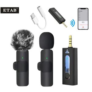 Microphone cravate Lavalier à condensateur omnidirectionnel, sans fil, 3.5mm, pour appareil photo, haut-parleur, Smartphone, enregistrement audio vidéo, interview, Vlog, diffusion en direct, TikTok, YouTube, réduction du bruit Plug & Play synchronisation automatique - WIRELESS MICROPHONE / MICRO CRAVATE SANS FIL K35-2 / 2 MICRO
