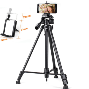 YUNTENG – trépied en aluminium 390 avec tête à 3 voies, sac à Clip de support pour appareil photo et téléphone - YUNTENG TRIPIED CAMERA VCT-390