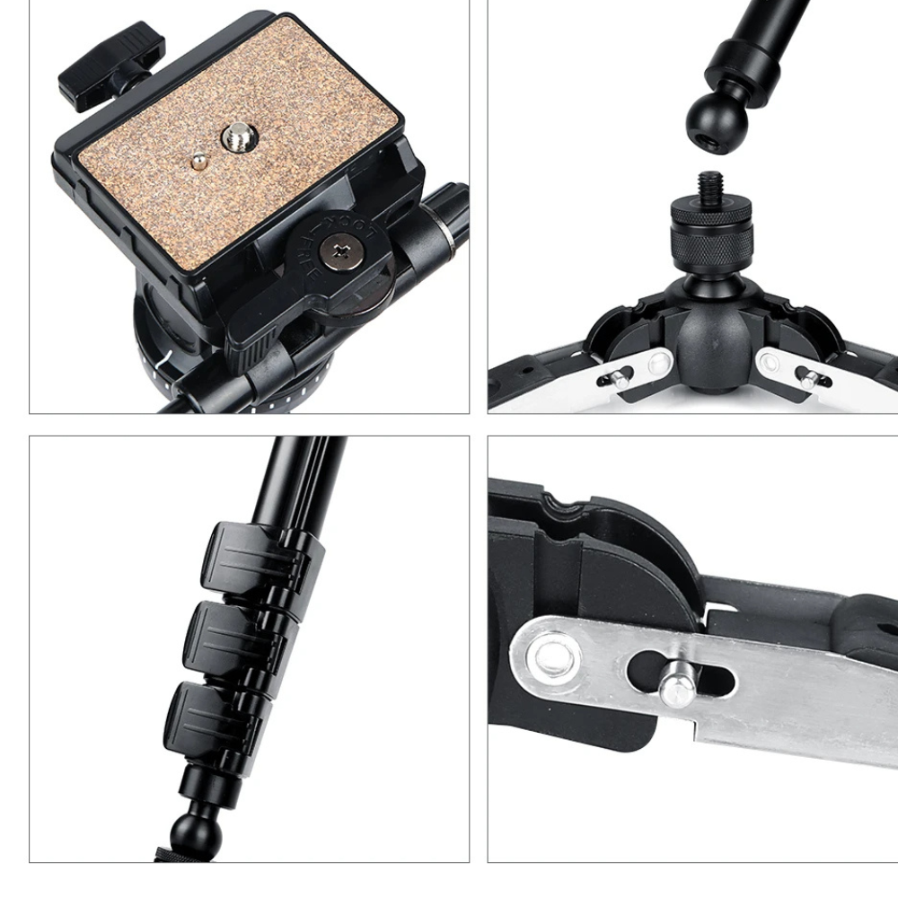YUNTENG TRIPIED CAMERA VCT-588-5 YUNTENG-Monopode télescopique extensible VCT-588 avec poignées, trépied amovible, base de support, tête de traînée des Émirats arabes unis pour caméscope d'appareil photo reflex numérique - YUNTENG TRIPIED CAMERA VCT-588