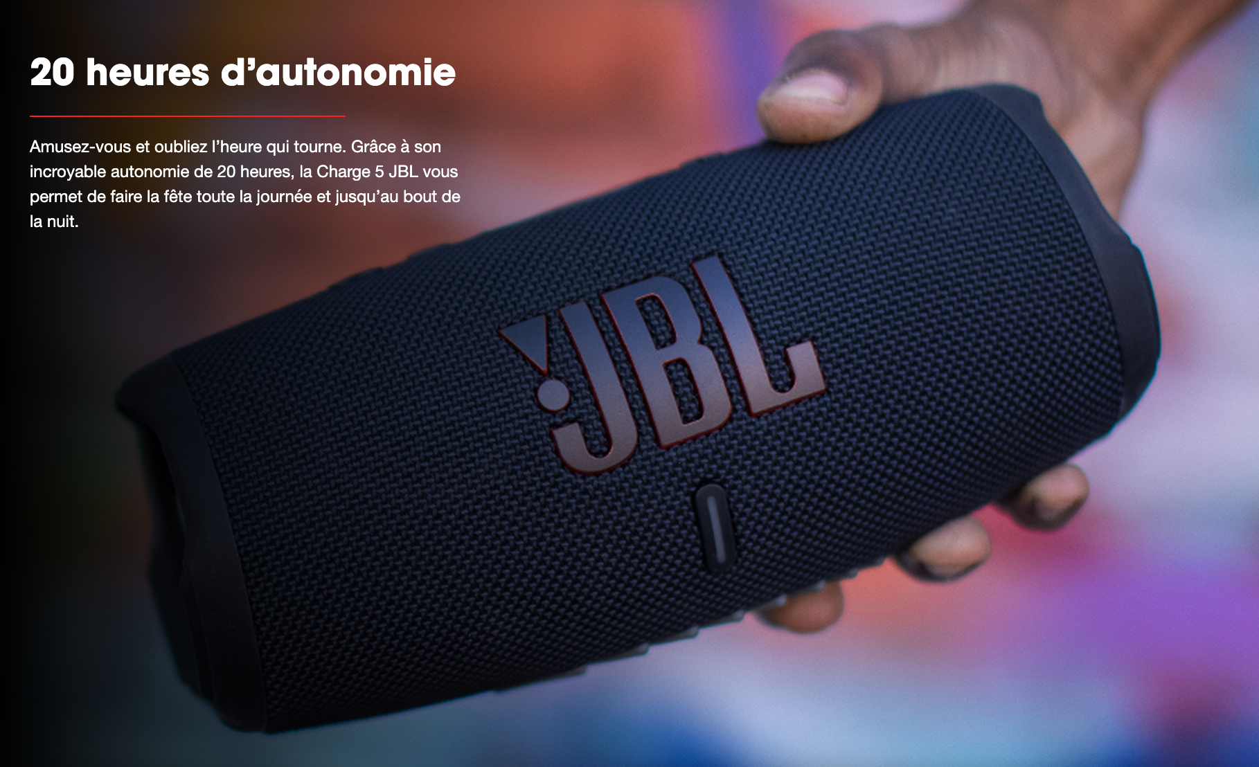 JBL Charge 5 - Enceinte nomade sans fil - 30 Watts - Bluetooth 5.1 - Etanche IP67 - Autonomie 20h - Powerbank