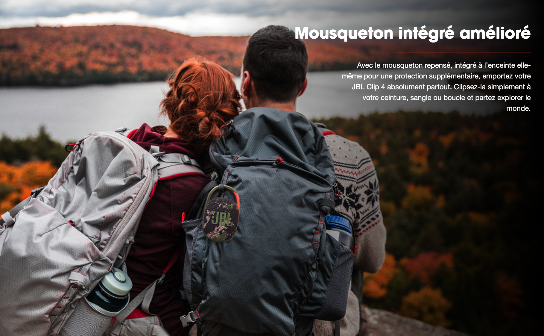 JBL Clip 4 Noir - Mini enceinte portable sans fil - Bluetooth 5.1 - Conception étanche IP67 - USB-C - Autonomie 10h - Mousqueton intégré
