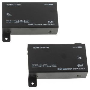 Extendeur HDMI - RJ 45 cat5e/6 haute, connectez jusqu'à 60M avec deux adaptateurs d'alimentation - EXTENDER HDMI 60M RS-HDEXT60M