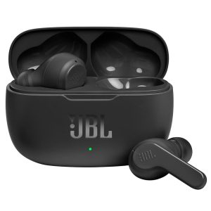 JBL Wave 200TWS Noir - Écouteurs intra-auriculaires True Wireless - Bluetooth 5.0 - Commandes/Micro - Autonomie 5h + 15h - Boîtier charge/transport - IPX2