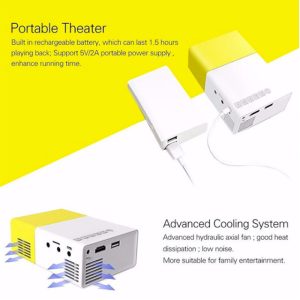 Mini projecteur LED Portable YG-300 - Mini projecteur LED Portable Pro, 480x272 Pixels, compatible HDMI 1080P, Audio, lecteur multimédia pour la maison