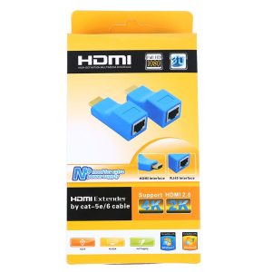 Extension HDMI vers RJ45 convertisseur de câble réseau répéteur sur Cat 5e/6 1080p jusqu'à 30m - EXTENDER HDMI 30M / RS-HDEXT30M