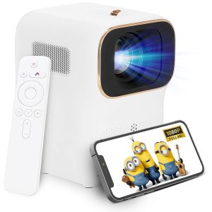 XMING Q1 - Vidéoprojecteur LED - Résolution 1080P - 250 Lumens ANSI - synchronisation d'écran WiFi, projection arrière de 120 pouces, HDR avec télécommande