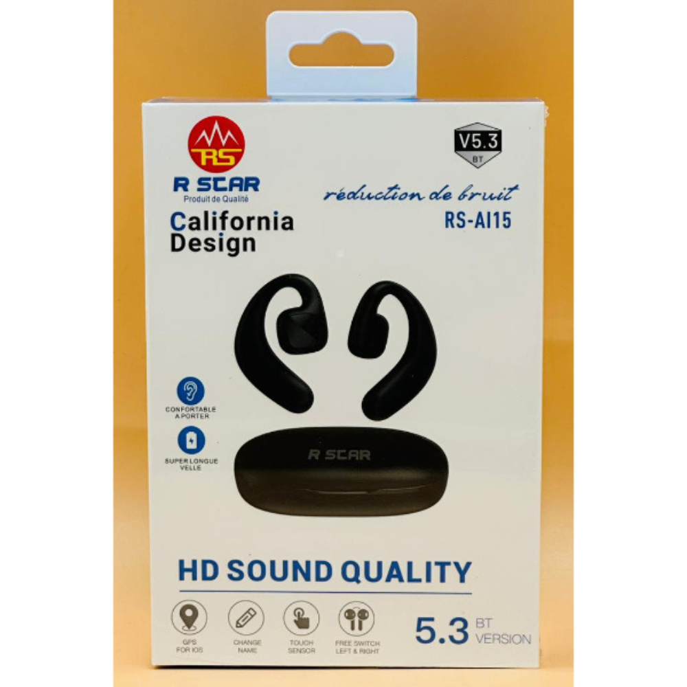 AIRPOD RS-AI15 Casque Bluetooth Airpods Oreillette Bluetooth à crochet nouveau sport performant intra-auriculaire sans fil /California Design RS-AI09 - AIRPOD RS-AI15