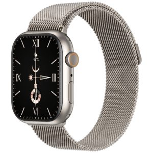 Montre Connectée Amoled 2.2 pouces/ Horaire des prières musulmanes/Compteur de Tasbih/Récitation du Coran/Appel intelligent/Résistance à l'eau/Surveillance de la santé/Assistance vocale/Temps cardiaque/Oxygène sanguin/Silver Argente. G-TAB FT9 SMART WATCH