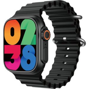 Montre Connectée 2,02 pouces avec 1 bracelet supplémentaire (orange) Chargeur sans fil, noir G-TAB FT8 SMART WATCH
