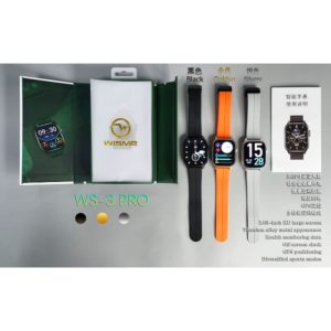 Montre Connectée WS-3 PRO avec fréquence cardiaque surveillance de la glycémie données de santé, traceur GPS et AI voix.