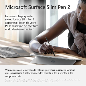 Stylet Microsoft Slim Pen 2 pour Microsoft Surface Pro 8 / Surface Laptop Studio - Microsoft Surface Slim Pen 2 (8WV-00002)