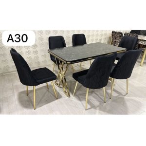TABLE A MANGER 6PLACES 80X140 METAL NOIR A30
