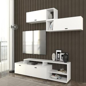 TABLE TELEVISEUR GRIL TV UNIT WHITE T727-BLA