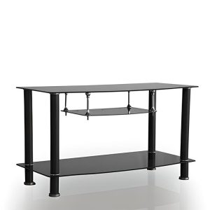 TABLE TELEVISEUR LONG EN VERRE NOIR А36Р