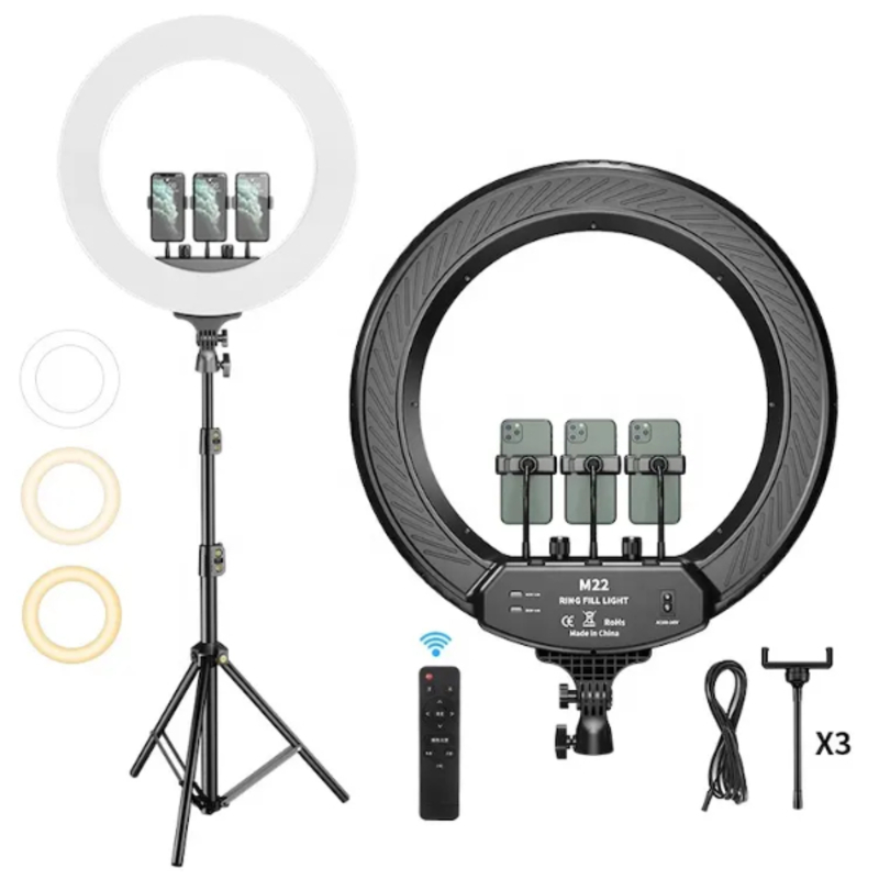 LED RING SELFIE LIGHT M22S -3 Ring Light professionnel Led Dimmable Studio Maquillage M22S