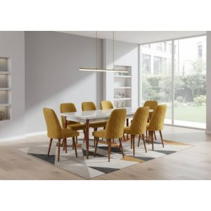 TABLE A MANGER 8 PLACES 180X80 BOIS BLANC DOREE C3 Vente achat Dakar Sénégal