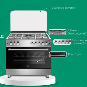 CUISINIERE CAC 5FEUX 90X60 INOX FULL OPTION CAC90G Vente achat Dakar Sénégal