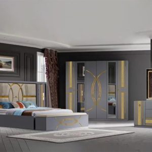 CHAMBRE A COUCHER ARMOIRE 6BATTANTS 6PIECES GRIS 6190F0 Vente achat Dakar Sénégal