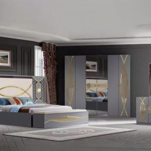 CHAMBRE A COUCHER ARMOIRE 6BATTANTS 6PIECES GRIS 6191F Vente achat Dakar Sénégal