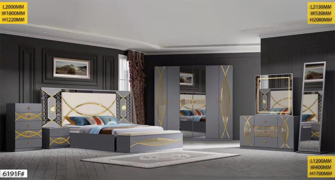 CHAMBRE A COUCHER ARMOIRE 6BATTANTS 6PIECES GRIS 6191F CHAMBRE A COUCHER ARMOIRE 6BATTANTS 6PIECES GRIS 6191F Vente achat Dakar Sénégal