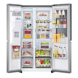 REFRIGERATEUR LG SIDE BY SIDE 4PORTES AVEC FONTAINE GRIS GC-X257CSEW Vente achat Dakar Sénégal